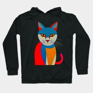 Colorful SmilingPop Art Cat Hoodie